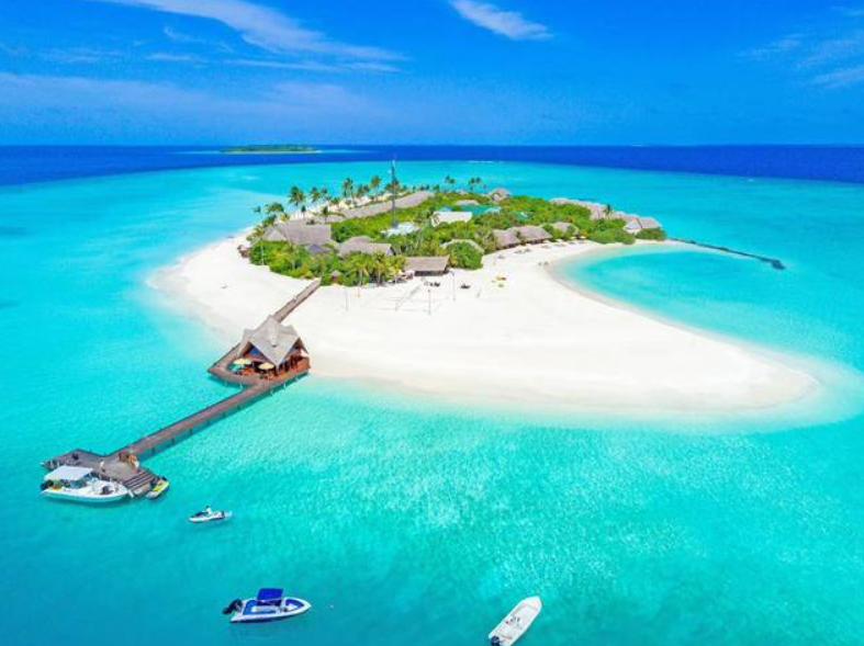 Мальдивы атолл Баа остров вид сверху